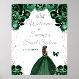 Green Brunette Hair Princess Sweet Sixteen Welkom Poster