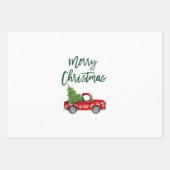 Green Brush Script Kerstmis Red Truck Inpakpapier Vel (Voorkant)