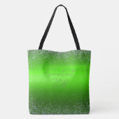 Green Brushed Metal Glitter Monogram Eenvoudig | Tote Bag (Achterkant)