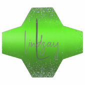 Green Brushed Metal Glitter Monogram Eenvoudig | Voetbal (Enkel)