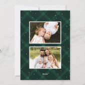 Green Brushed Pset Merry Kerstmis 3 Foto Feestdagenkaart (Achterkant)