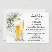 Green Bubbles en Brews Volwassenen Verjaardag Kaart (Voorkant)