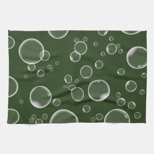 Green Bubbles Kitchen Towel Home Decor Theedoek (Horizontaal)