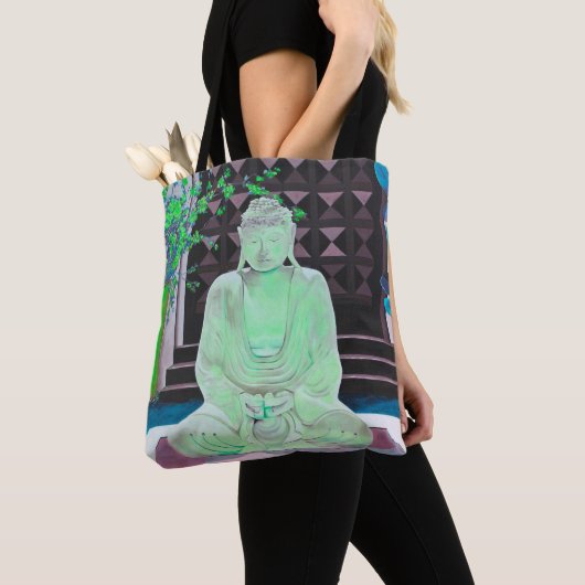 Green Buddha Canvas tas (Dichtbij)