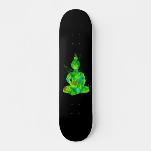 Green Buddha Silhouette Persoonlijk Skateboard (Voorkant)