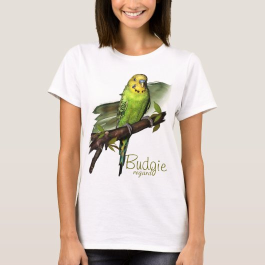 Green Budgie Art T-shirt (Voorkant)