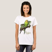 Green Budgie Art T-shirt (Voorkant volledig)