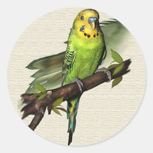 Green Budgie Stickers (Voorkant)