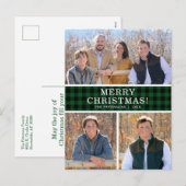 Green Buffalo Check 3 Foto Feestdagenkaart (Voorkant / Achterkant)