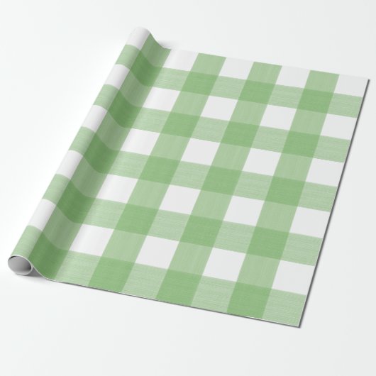 Green Buffalo Check Cadeaupapier (Uitgerold)