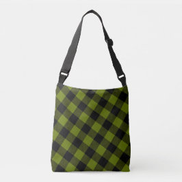 Green Buffalo Check Garden Crossbody Tas
