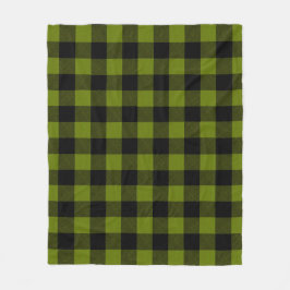 Green Buffalo Check Garden Fleece Deken