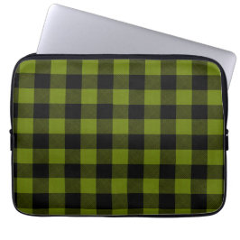 Green Buffalo Check Garden Laptop Sleeve