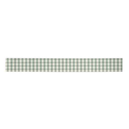 Green Buffalo Check Gingham Satijnen Lint (Voorkant)