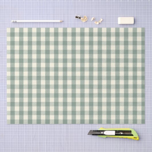 Green Buffalo Check Gingham Tissuepapier (Craft)