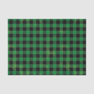 Green Buffalo Check met Wash Texture Tissuepapier
