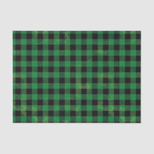 Green Buffalo Check met Wash Texture Tissuepapier (Voorkant)