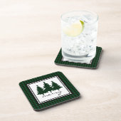 Green Buffalo Check Pine Trees Bier Onderzetter (Rechterzijde)