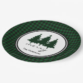 Green Buffalo Check Pine Trees gepersonaliseerd Papieren Bordje (Gekanteld)
