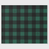 Green Buffalo Check Plaid Gepersonaliseerde vakant Cadeaupapier (Vlak)