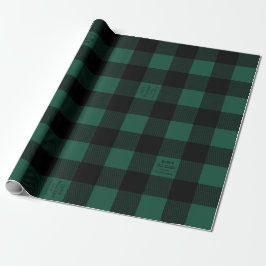 Green Buffalo Check Plaid Gepersonaliseerde vakant Cadeaupapier