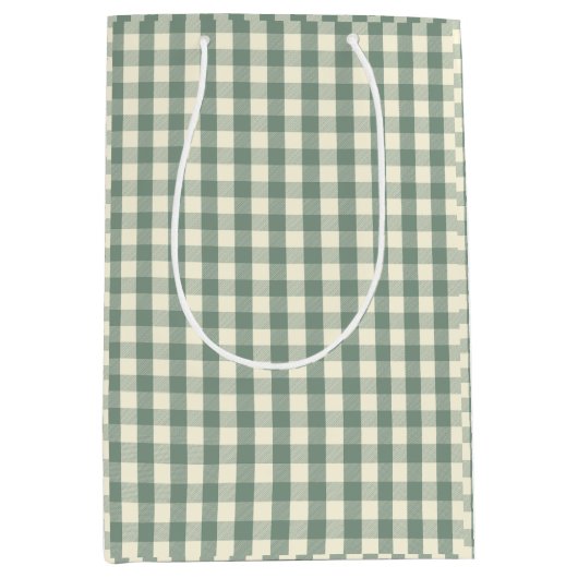 Green Buffalo Check Plaid Gingham Medium Cadeauzakje (Voorkant)