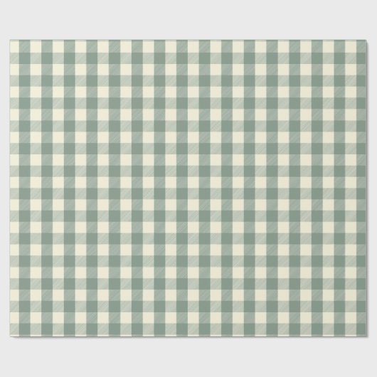 Green Buffalo Check Plaid Gingham Vakantie Cadeaupapier (Vlak)