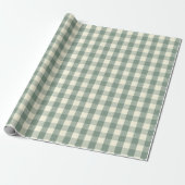 Green Buffalo Check Plaid Gingham Vakantie Cadeaupapier (Uitgerold)