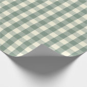 Green Buffalo Check Plaid Gingham Vakantie Cadeaupapier (Hoek)