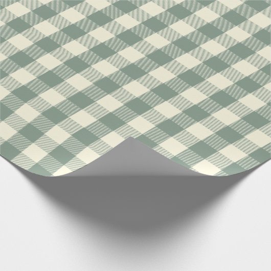 Green Buffalo Check Plaid Gingham Vakantie Cadeaupapier (Hoek)