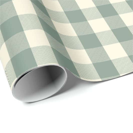 Green Buffalo Check Plaid Gingham Vakantie Cadeaupapier (Rol Hoek)