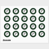 Green Buffalo Check Retour Adreslabel Ronde Sticker (Vel)