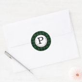 Green Buffalo Check Retour Adreslabel Ronde Sticker (Envelop)