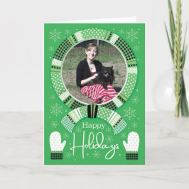 Green Buffalo Check Scarf Prettige feestdagen Foto