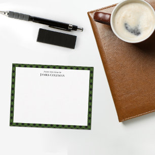 Green Buffalo check van het bureau van elegante na Notitiekaartje