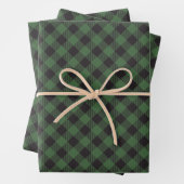 Green Buffalo Plaid Checkered Inpakpapier Vel (In situ)