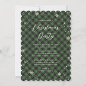Green Buffalo Plaid Christmas Party Kaart (Voorkant)