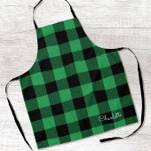 Green Buffalo Plaid Custom Name Rustic Christmas Schort