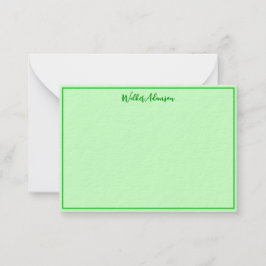 Green Buffalo Plaid - Gingham Check Naam Rand Notitiekaartje