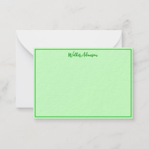 Green Buffalo Plaid - Gingham Check Naam Rand Notitiekaartje