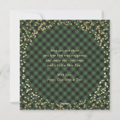 Green Buffalo Plaid Gold Reindeer Snow Feestdagenkaart (Achterkant)
