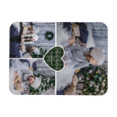 Green Buffalo Plaid Hart Foto Vrolijk Kerstfeest Magneet (Horizontaal)