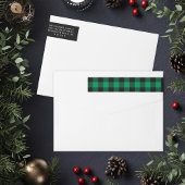Green Buffalo Plaid Holiday Return Address