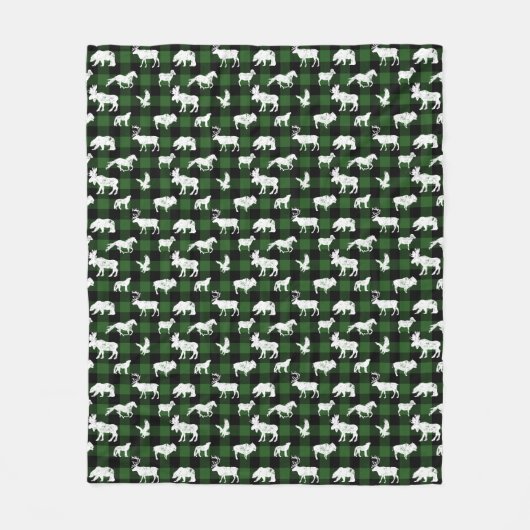 Green Buffalo Plaid Lumberjack Fleece Deken (Voorkant)