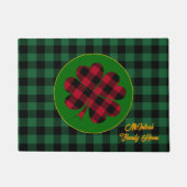 Green buffalo plaid Shamrock, Lucky Clover Charm Deurmat (Voorkant)