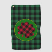 Green buffalo plaid Shamrock, Lucky Clover Charm Golfhanddoek (Voorkant)