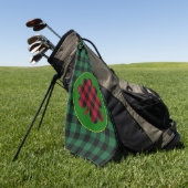 Green buffalo plaid Shamrock, Lucky Clover Charm Golfhanddoek (Groen)