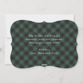 Green Buffalo Plaid String Lights New Year Card Feestdagenkaart (Achterkant)