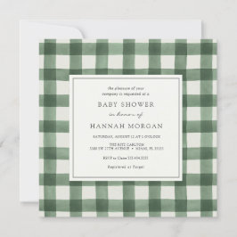 Green Buffalo Play Baby shower Invitation Kaart