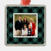 Green Buffalo Play Holiday Foto Metalen Ornament (Voorkant)